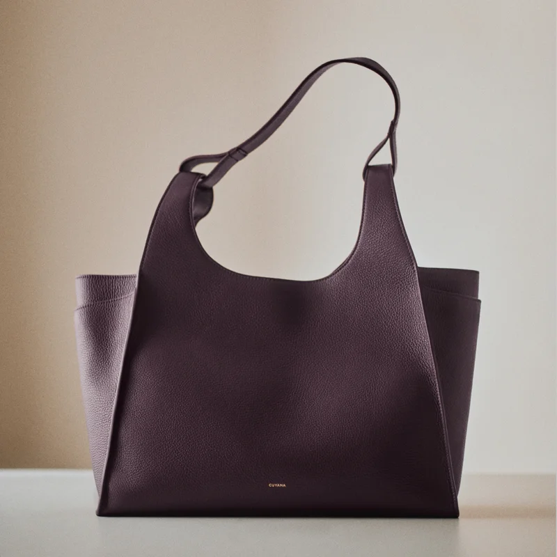 Double Loop Satchel Plum