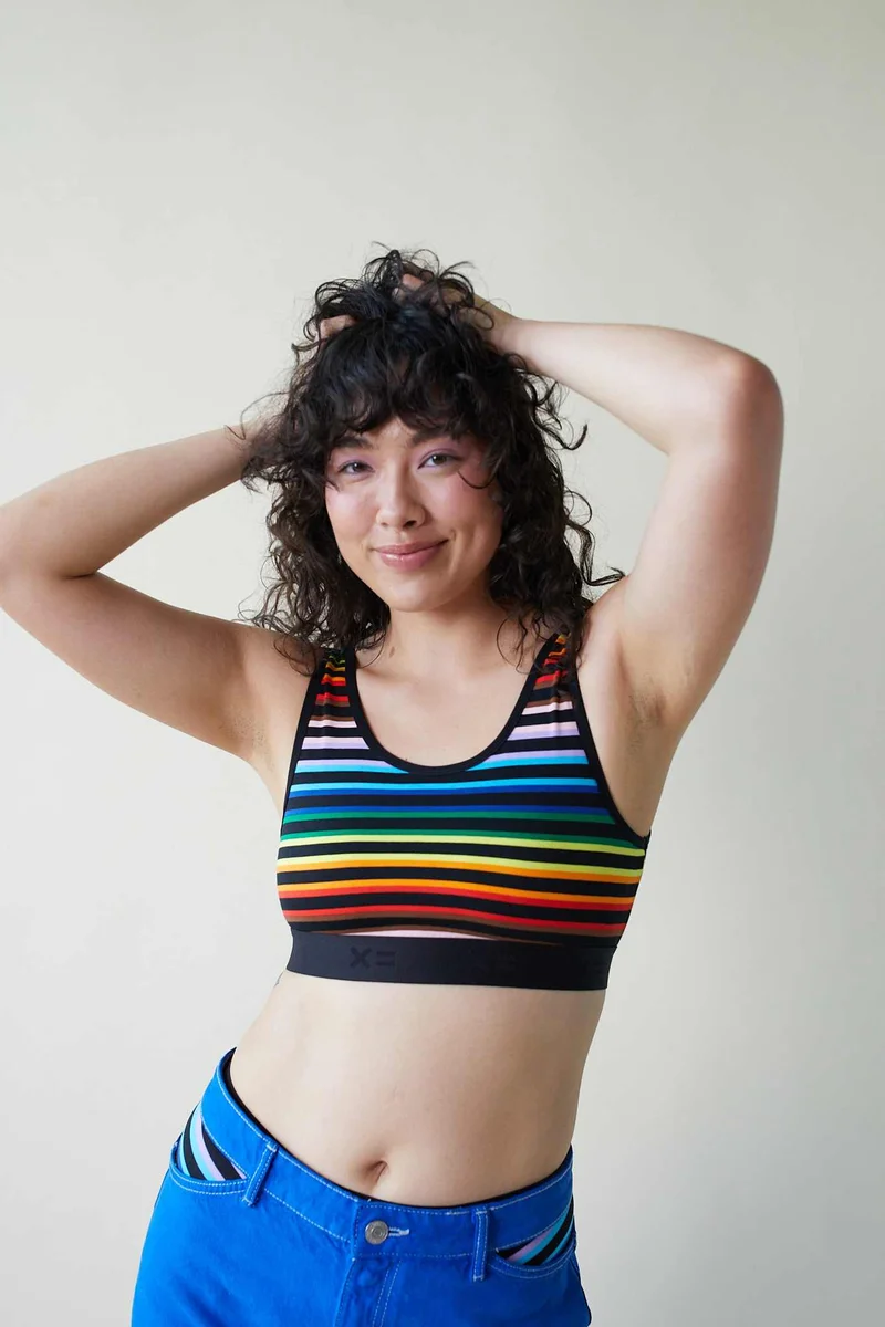 Image of Essentials Soft Bra - Progress Pride Stripes