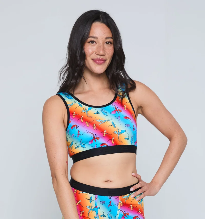 Image of Essentials Soft Bra - Pride Rainbow Dragon