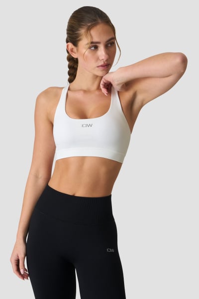 Image of Define Seamless Racer Back Sports Bra White Snow