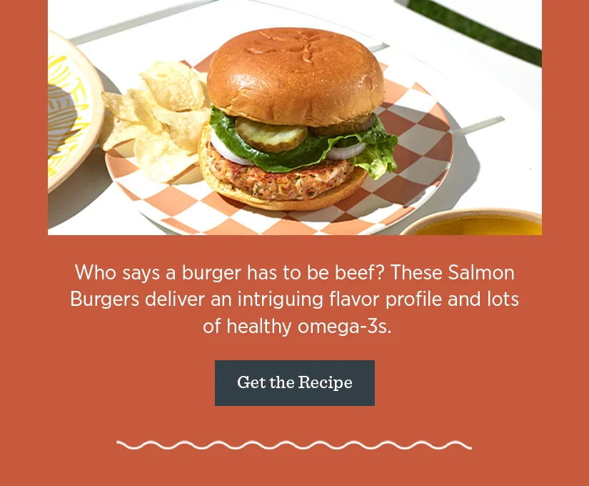 Who says a burger has to be beef? These Salmon Burgers deliver an intriguing flavor profile and lots of healthy omega-3s.