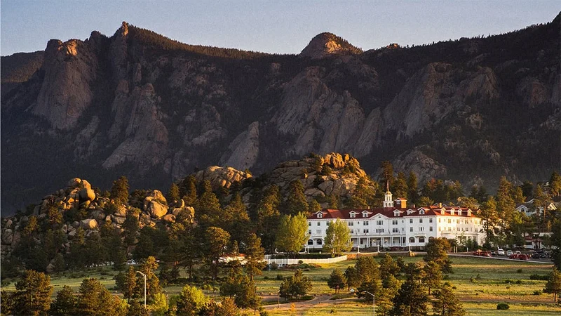 Image description: Exterior of The Stanley Hotel, in Estes Park, Colorado