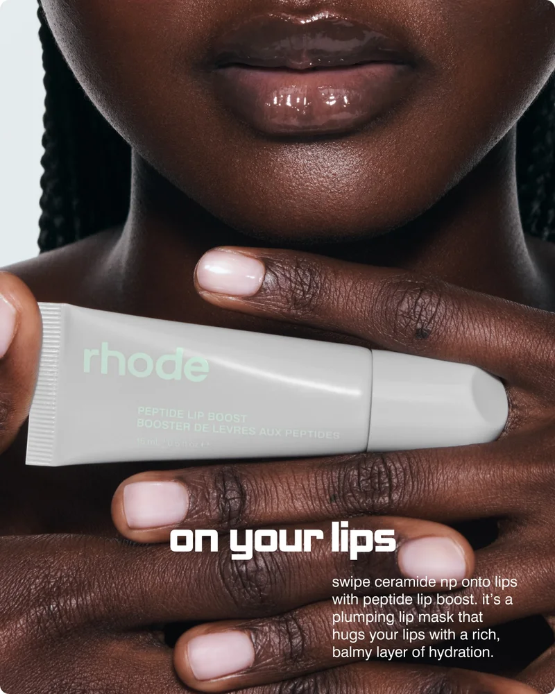 peptide lip boost on your lips: swipe ceramide np onto lips with peptide lip boost. it's a plumping lip mask that hugs your lips with a rich, balmy layer of hydration.
