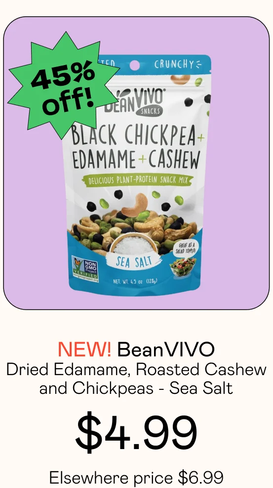 BeanVIVO Dried Edamame, Roasted Cashew and Chickpeas - Sea Salt