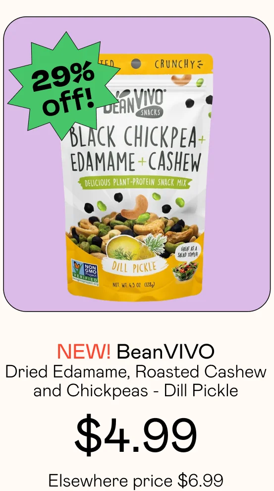 BeanVIVO Dried Edamame, Roasted Cashew and Chickpeas - Dill Pickle
