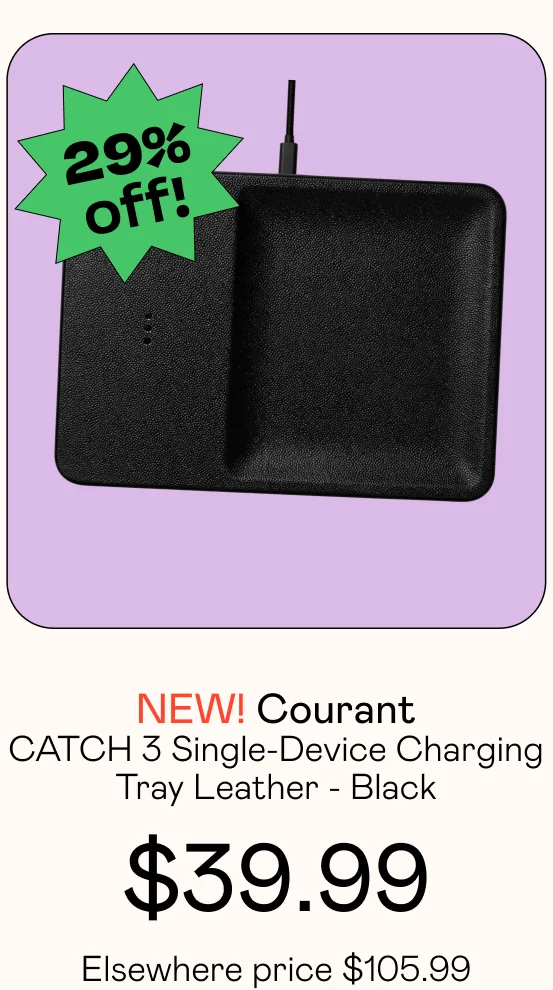 Courant CATCH 3 Single-Device Charging Tray Leather - Black