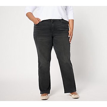 Me by Jennie Garth Regular Washed Blk Straight Leg Jeans  Size Plus 26  Washed Black