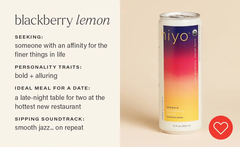 BLACKBERRY LEMON - seeking: someone with a an affinity for the finer things in life; personality traits: bold + alluring; ideal date: a late-night table for two at the hottest new restaurant; sipping soundtrack: smooth jazz... on repeat. [HEART ICON] (link)