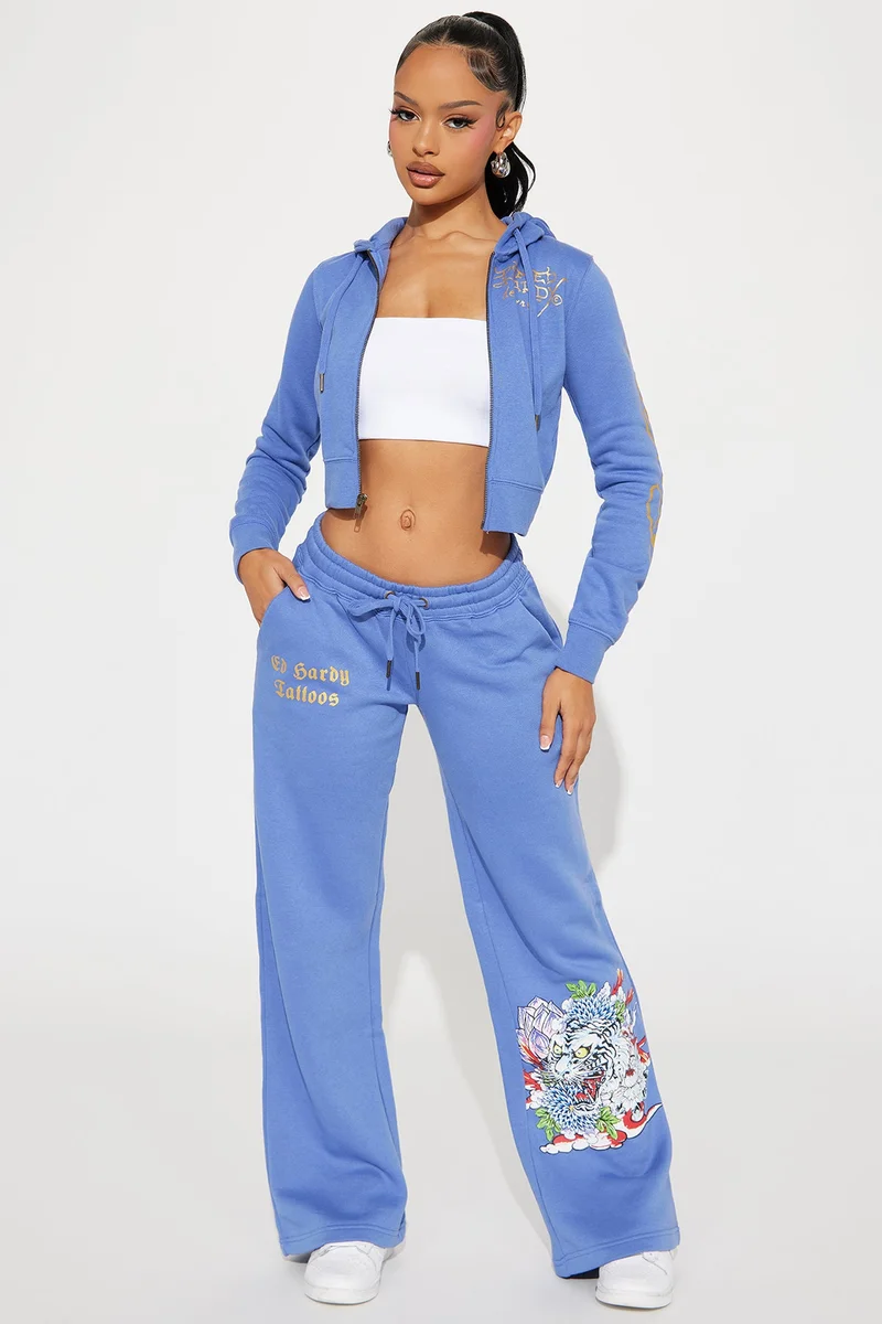 Image of Ed Hardy Lotus Love Pant - Blue