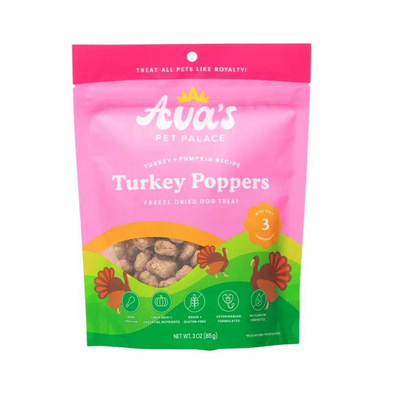 Image of Freeze Dried Dog Treats - Turkey Poppers