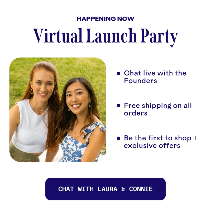 Virtual Launch Party. Chat with Laura & Connie.
