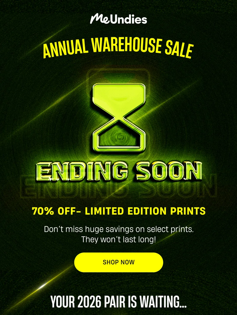 MeUndies | Annual Warehouse Sale | Ending Soon! | Shop Now