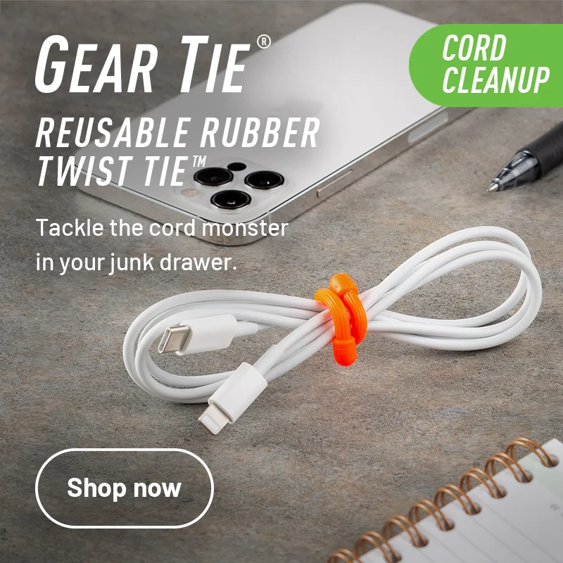 Gear Tie® Reusable Rubber Twist Tie™