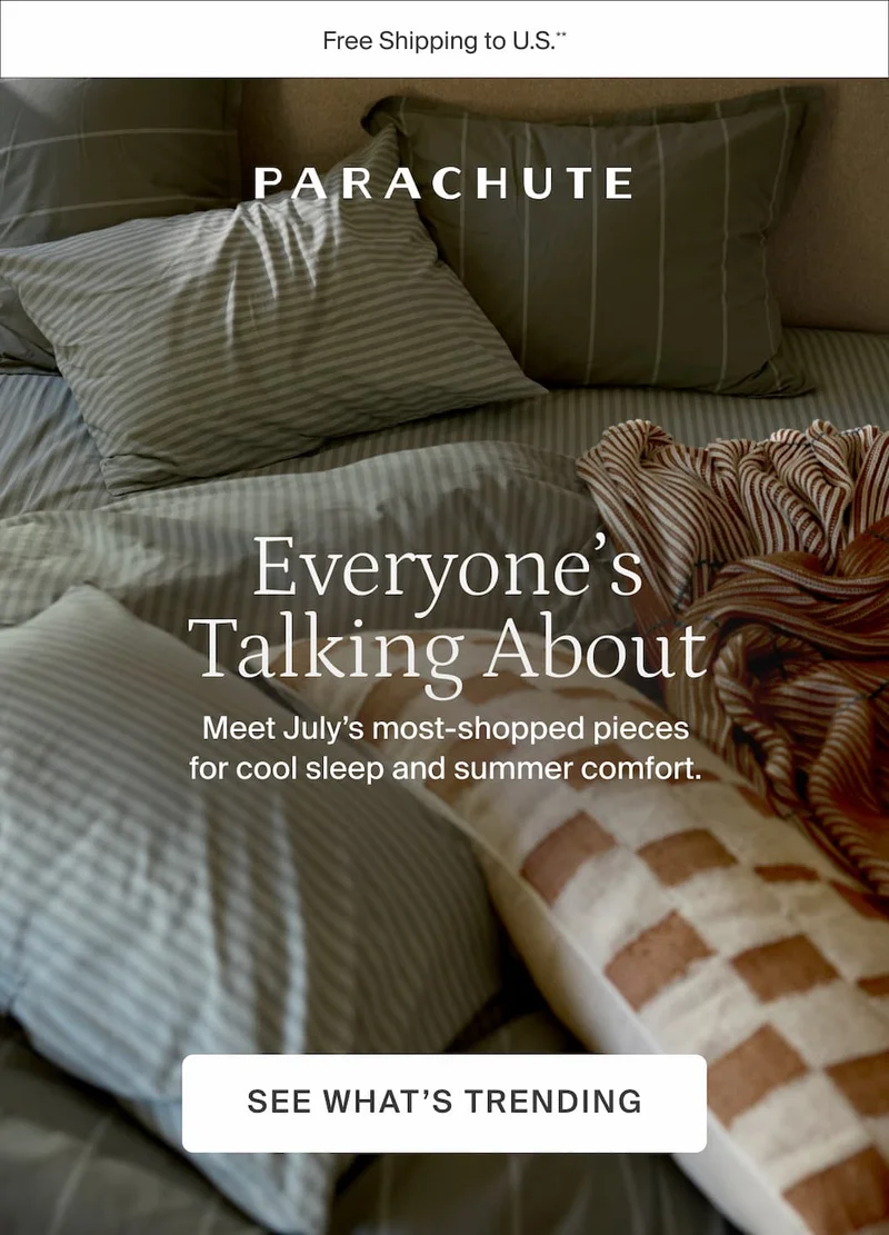 Meet July's most-shopped pieces for cool sleep and summer comfort. See what's trending.