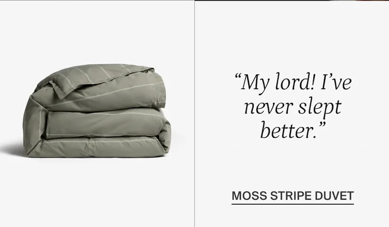 Moss stripe duvet