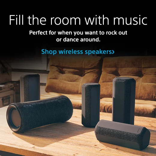 Fill the room with music | Perfect for when you want to rock out or dance around. | Shop wireless speakers