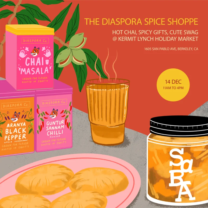 The Diaspora Spice Shoppe: Hot chai, spicy gifts, cute swage @ Kermit Lynch Holiday Market