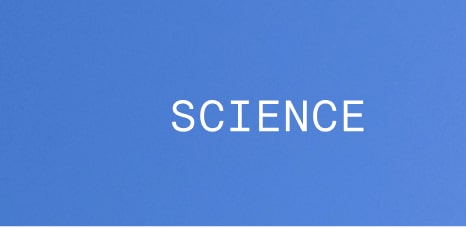 Navigation label ‘Science’ in white text on a blue background.