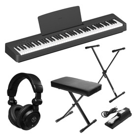 Yamaha P-143 88-Note Digital Piano Bundle with Headphones and Stand/Bench Pack