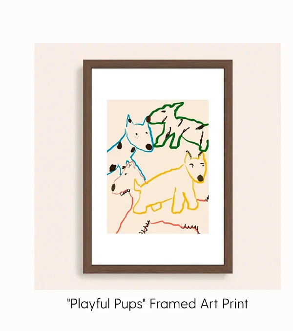 Playful Pups | Framed Art Print