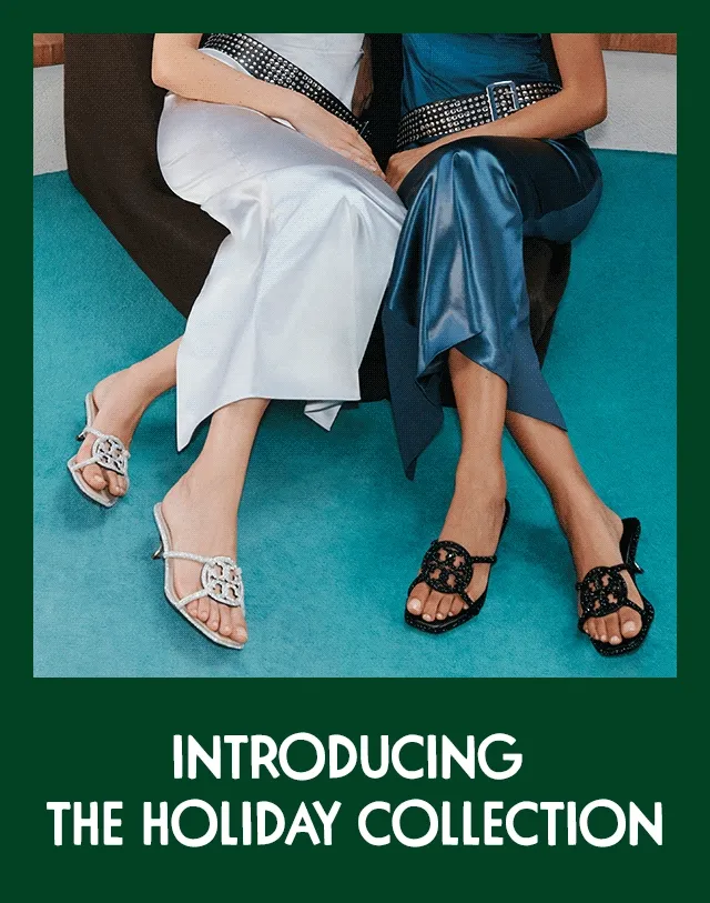Women wearing Tory Burch kitten heels. Tory Burch flats and kitten heels.