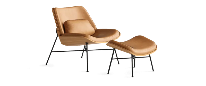 Vesper Leather & Wood Lounge Chair
