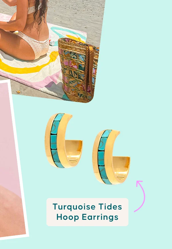 Turquoise Tides Hoop Earrings