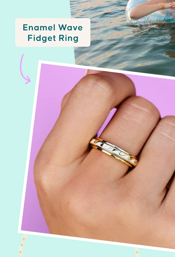 Enamel Wave Fidget Ring
