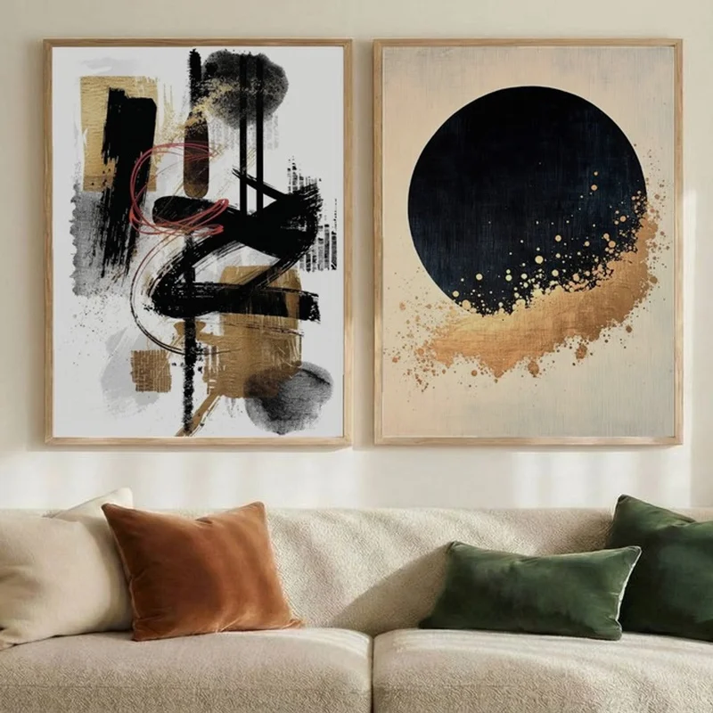Image of Set of 2 Golden Abstraction