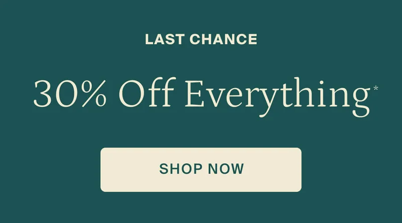 Last chance. 30% off everything. Shop now.