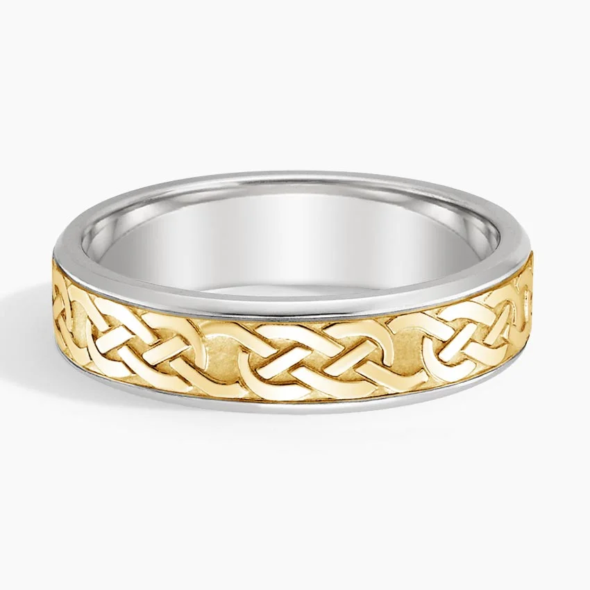 Mixed Metal Celtic Eternity Knot 6mm Ring
