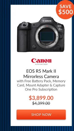 Canon EOS R5 Mark II Mirrorless Camera  with Free Battery Pack, Memory Card, Mount Adapter & Capture One Pro Subscription