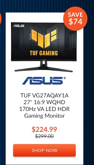 ASUS TUF VG27AQAY1A 27inches 16:9 WQHD 170Hz VA LED HDR Gaming Monitor