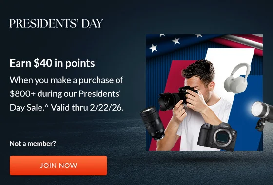 Presidents Day |  Earn $40 in points | Join Now