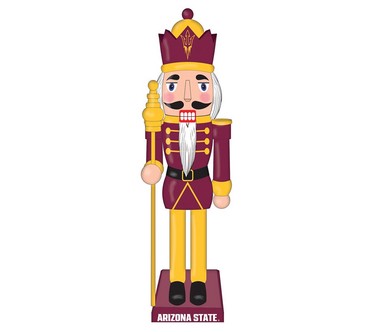 Evergreen 12" Wooden Nutcracker Statue with NCAA Team Logo