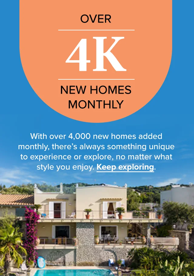 Find your new favorite destination with over 4,000 new vacation homes added monthly