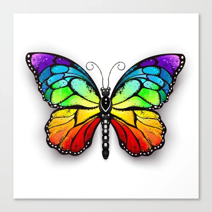 Rainbow Monarch Butterfly Canvas Print Canvas Print