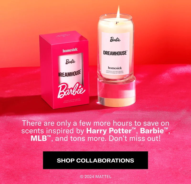 There are only a few more hours to save on scents inspired by Harry Potter™, Barbie™, MLB™, and tons more. Don’t miss out! | SHOP COLLABORATIONS