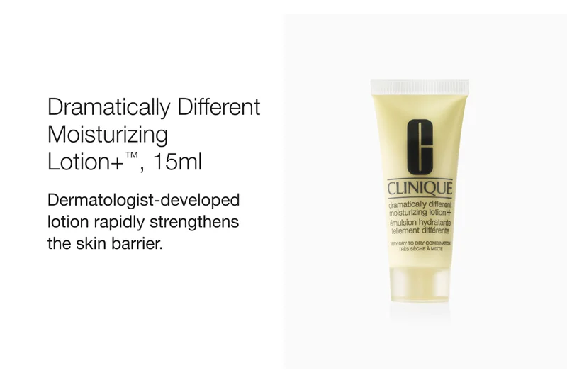 Dramatically Different Moisturizing Lotion+™, 15ml Dermatologist-developed lotion rapidly strengthens the skin barrier.