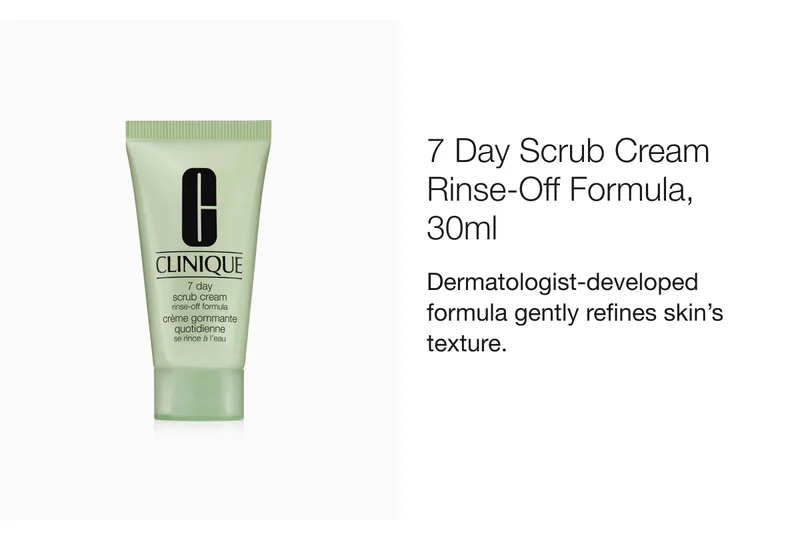 7 Day Scrub Cream Rinse-Off Formula, 30ml Dermatologist-developed formula gently refines skin's texture.