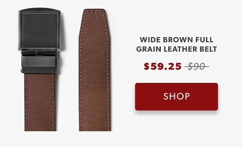 Wide Brown Full Grain Leather Belt Wide Brown Full Grain Leather Belt