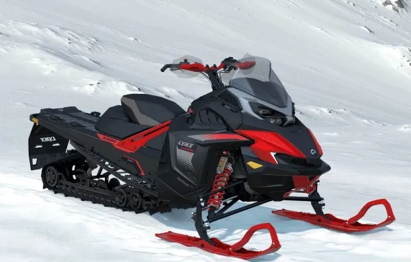 Lynx snowmobile with various accessories