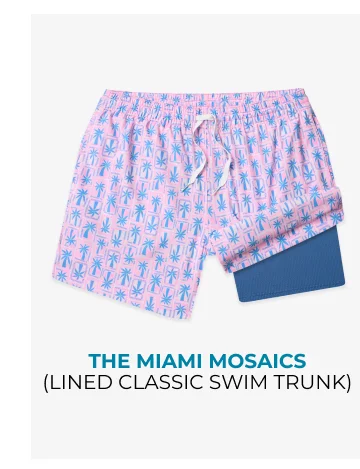 Lined Classic Swim Trunk: The Miami Mosaics