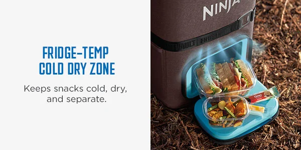Fridge-Temp Cold Dry Zone--Keeps snacks cold, dry, and separate.
