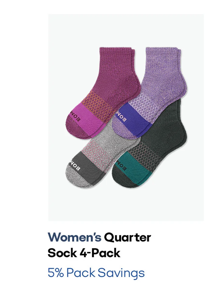 Women's Quarter Sock 4-Pack 5% Pack Savings