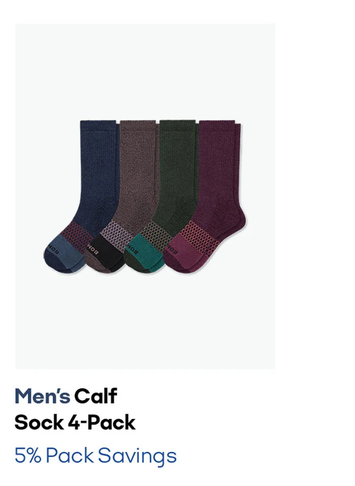 Men's Calf Sock 4-Pack 5% Pack Savings
