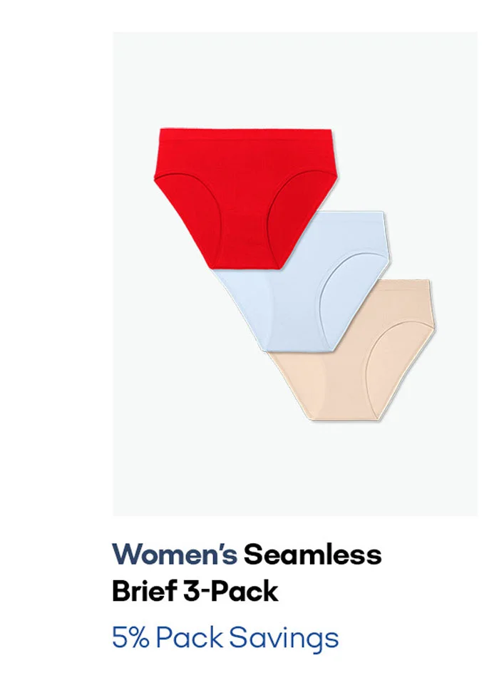 Women's Seamless Brief 3-Pack 5% Pack Savings