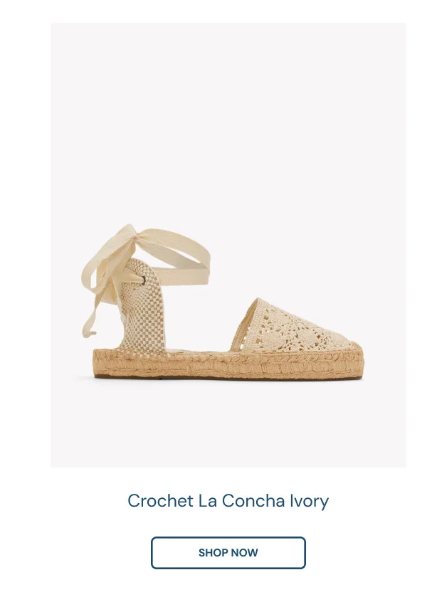 Crochet La concha ivory shop now