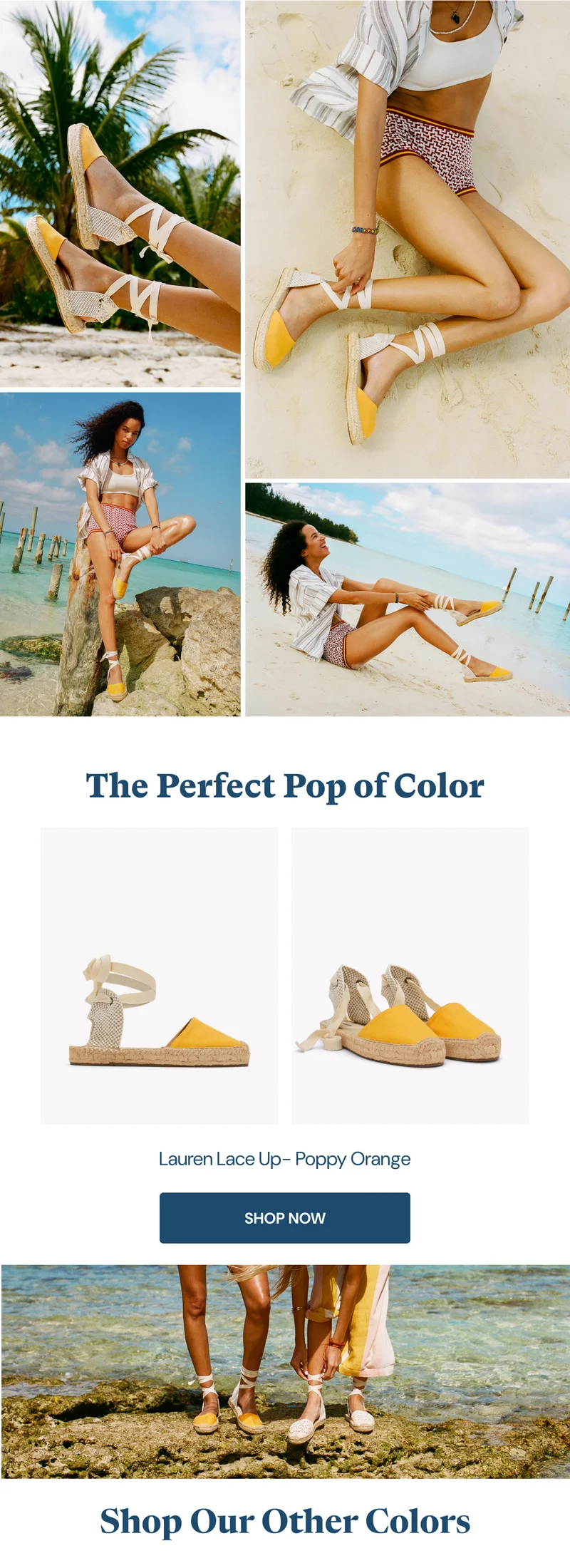 The perfect pop of color. Lauren Lace up - Poppy Orange. Shop now