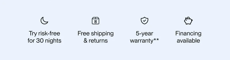 Try risk-free for 30 nights | Free shipping & returns | 5-year warranty